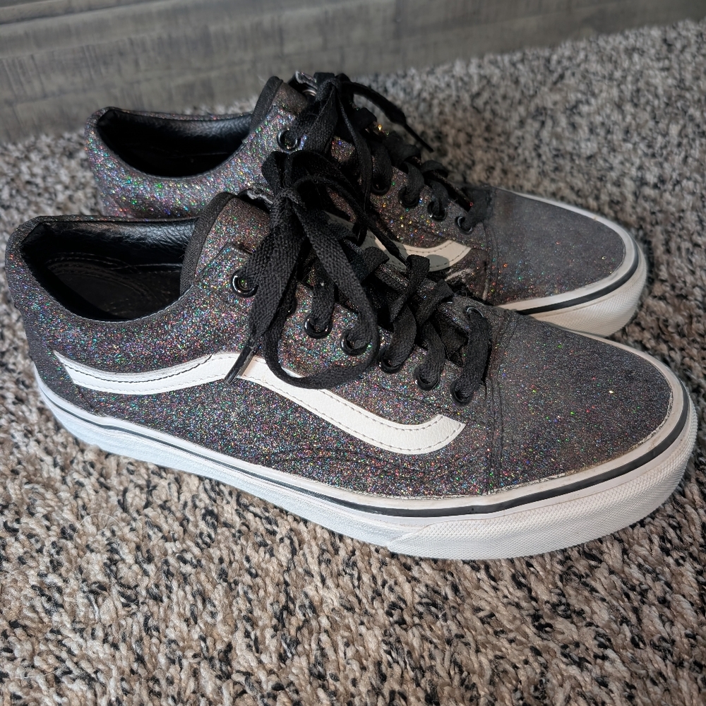 Vans Women's Glitter Sneakers - Black and Gray